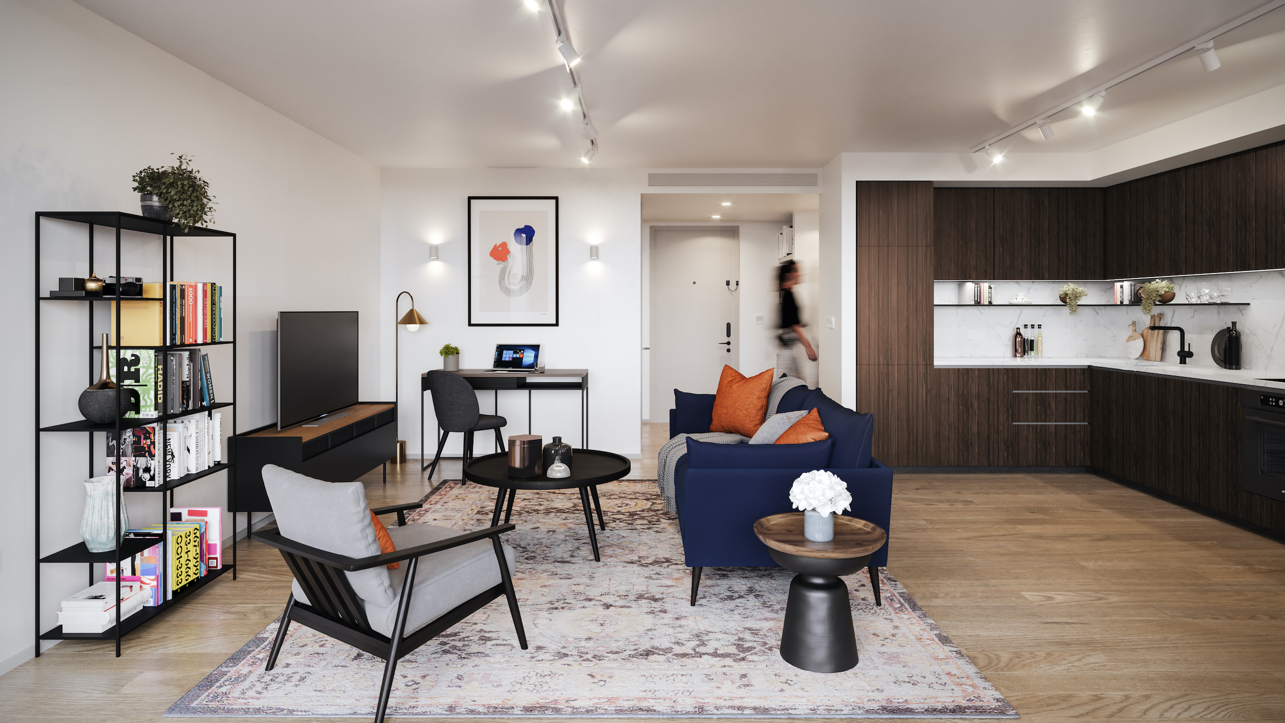 Apartments to Rent by Related Argent at Author, King's Cross, Camden, N1, living kitchen area