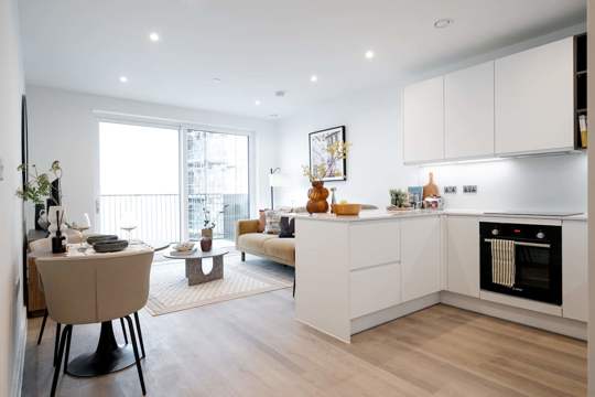 Apartments to Rent by Berkeley Living in Navigator Place, Kidbrooke Village, Lewisham, SE3, living kitchen dining area