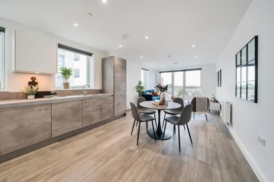 Apartments to Rent by Simple Life London in Ark Soane, Ealing, W3, The Topaz kitchen living dining area
