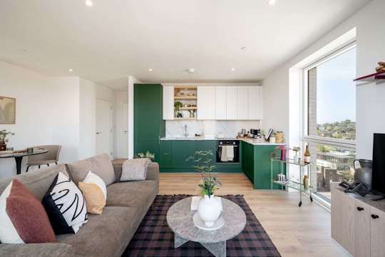 Apartments to Rent by Berkeley Living in The Watermint, Silkstream, Hendon, NW9, living kitchen dining area