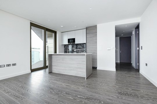 Apartments to Rent by Greenwich Peninsula at The Lighterman, Greenwich, SE10, living kitchen area
