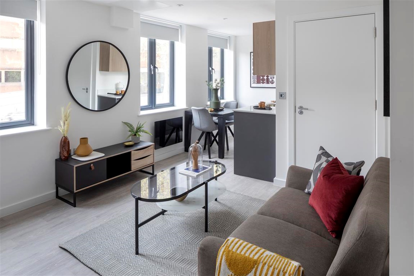 Apartments to Rent by JLL at Stratford Studios, Newham, E15, living kitchen area