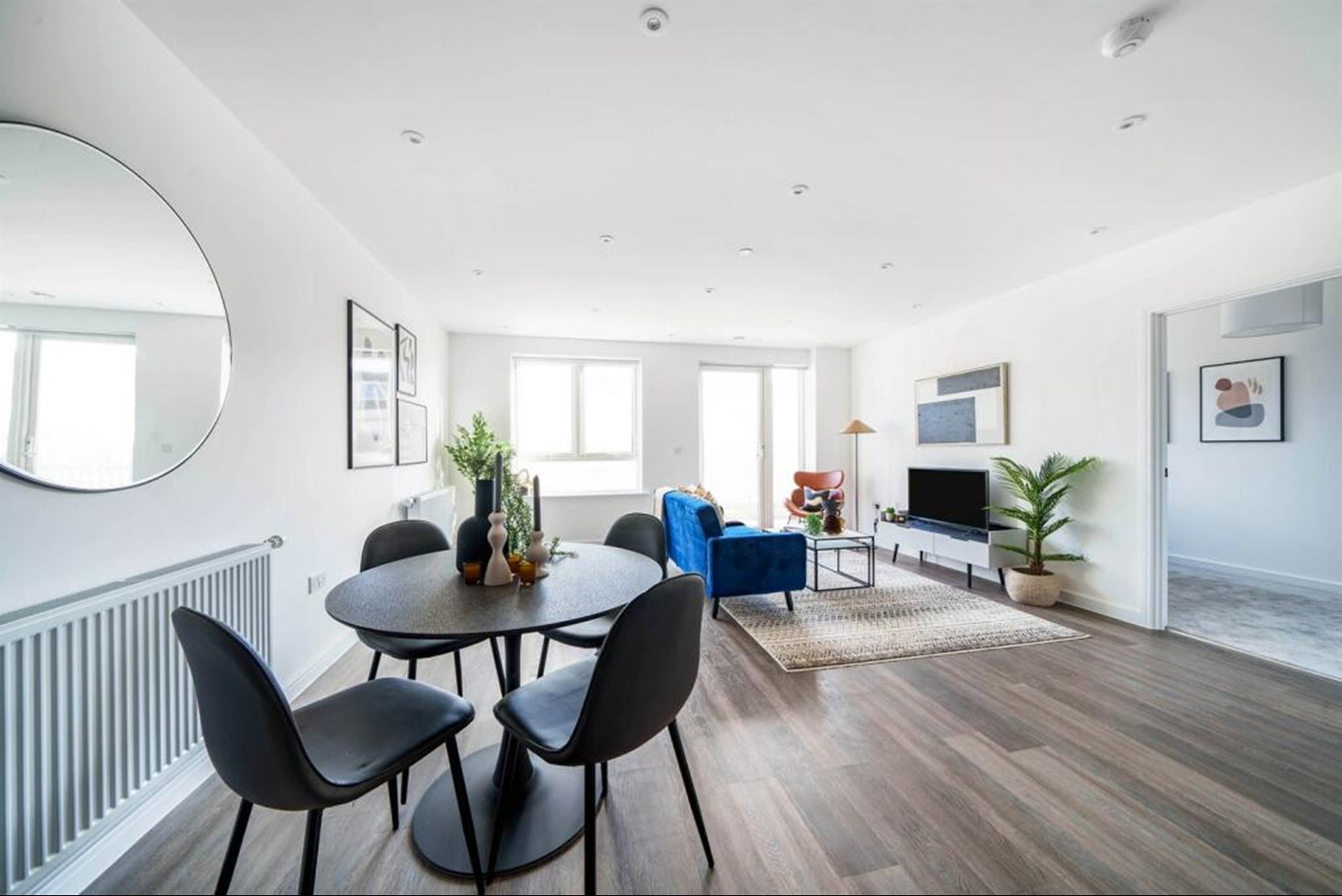 Apartments to Rent by Simple Life London in Ark Soane, Ealing, W3, The Amber living dining area