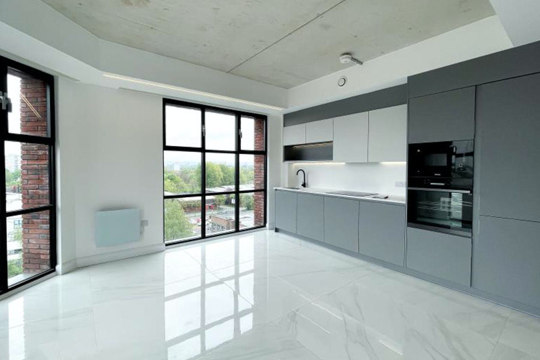 Apartments to Rent by Northern Group at One Silk Street, Manchester, M4, living kitchen area