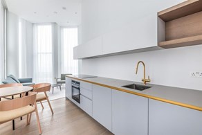 Apartments to Rent by Greenwich Peninsula at Upper Riverside, Greenwich, SE10, kitchen dining area