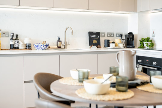 Apartments to Rent by Berkeley Living at Refinery Square, Slough, Berkshire, SL1, kitchen dining area