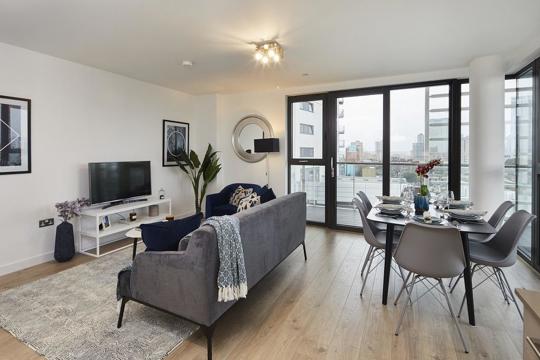 Apartments to Rent by Savills at The Highline, Tower Hamlets, E14, living area