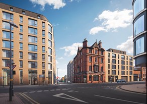 Apartments to Rent by Dandara Living at U&A, Birmingham, B5, development panoramic CGI
