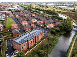 Houses and Apartments to Rent by Simple Life at Canalside, Wigan, WN6, aerial development panoramic