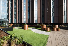 Apartments to Rent by JLL at Duet, Salford, M50, communal gardens