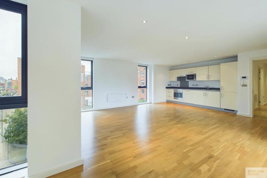Apartments to Rent by Northern Group at Flint Glass Wharf, Manchester, M4, living kitchen dining area