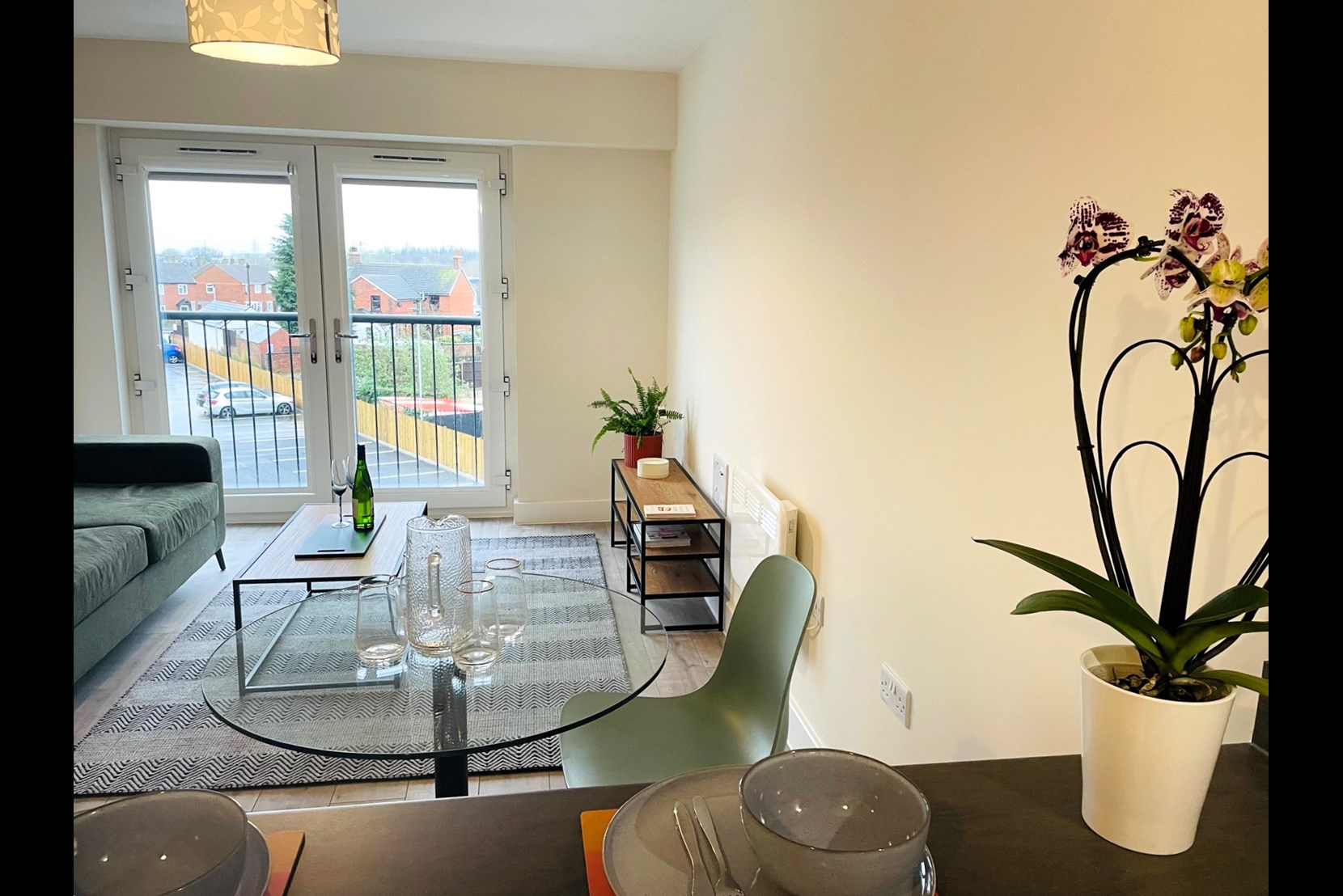 Apartments to Rent by Una Living in Hunslet House, Corby, NN17, living dining area