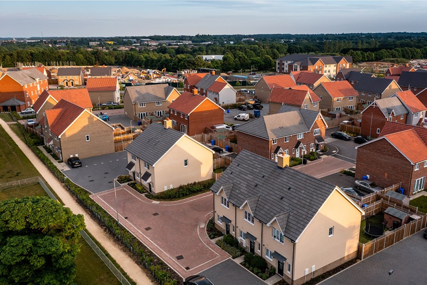 Houses to Rent by Simple Life at Fornham Place, Bury St Edmunds, IP32, aerial development panoramic