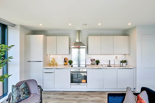 Apartments to Rent by JLL at Duet, Salford, M50, kitchen