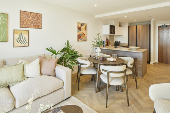 Apartments to Rent by Savills at One Eastside, Birmingham, B7, living kitchen dining area