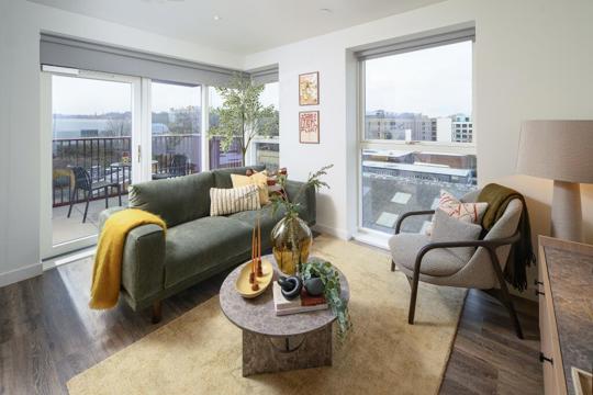 Apartments to Rent by Berkeley Living in Foundry Yard, Wood Green, Haringey, N8, living room