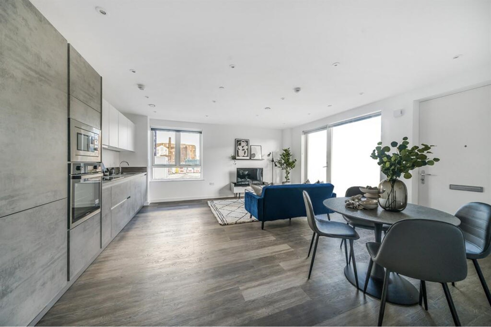 Apartments to Rent by Simple Life London in Ark Soane, Ealing, W3, The Sapphire kitchen living dining area