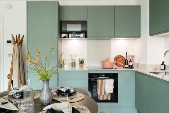 Apartments to Rent by Savills at Arbour, Milton Keynes, MK9, kitchen dining area