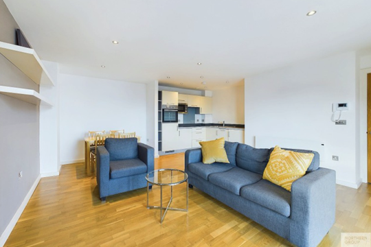 Apartments to Rent by Northern Group at Flint Glass Wharf, Manchester, M4, living kitchen dining area