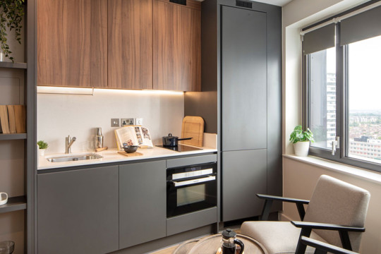Studios and Apartments to Rent by Enclave in Enclave Croydon, Croydon, CR0, kitchen living area
