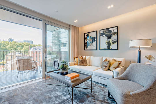 Apartments to Rent by Residential Land in Garrett Mansions, West End Gate, Paddington, Greater London, W2, living area