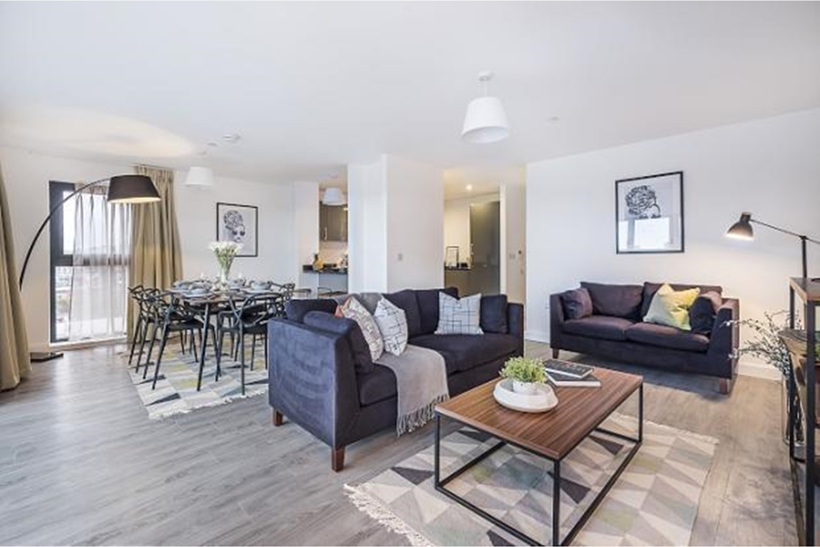 Apartments to Rent by Savills at The Cargo, Liverpool, L1, living dining area