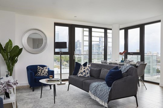 Apartments to Rent by Savills at The Highline, Tower Hamlets, E14, living area