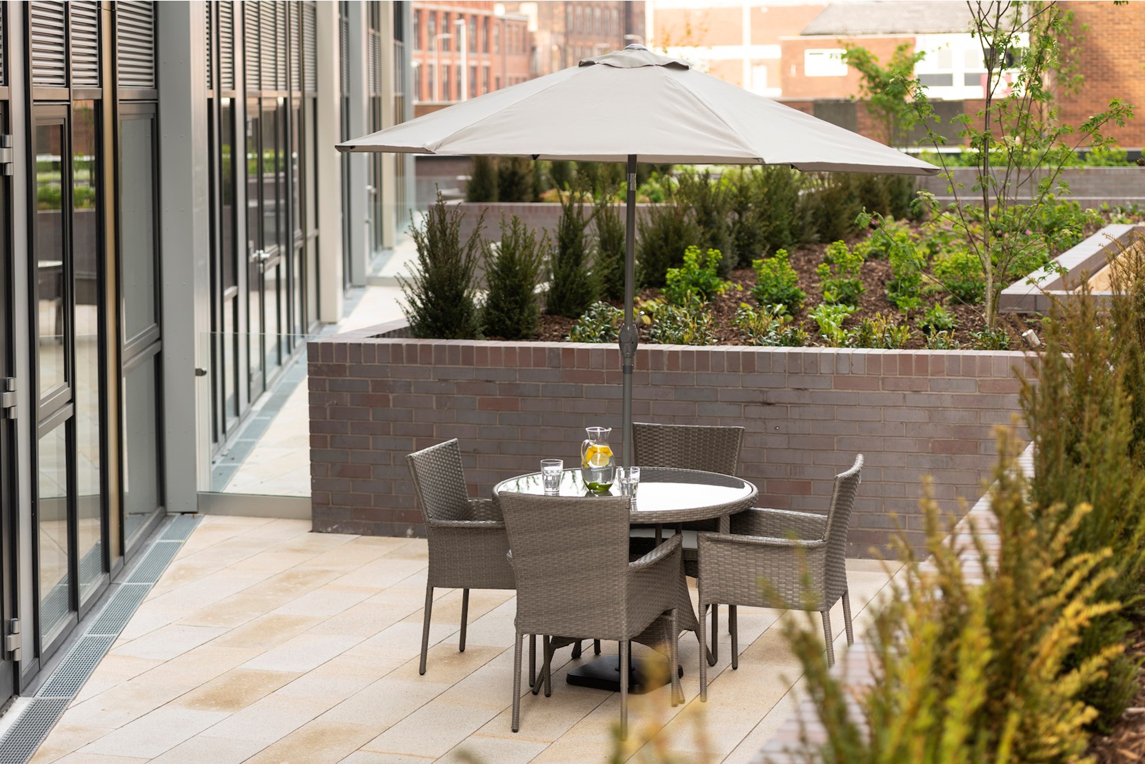Apartments to Rent by Allsop at The Trilogy, Manchester, M15, communal gardens