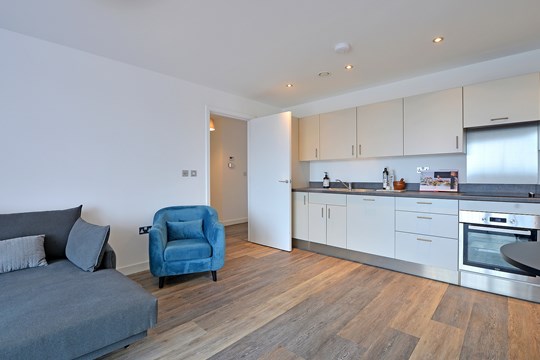 Apartments to Rent by Touchstone Resi in The Forum, Birmingham, B5, kitchen living area