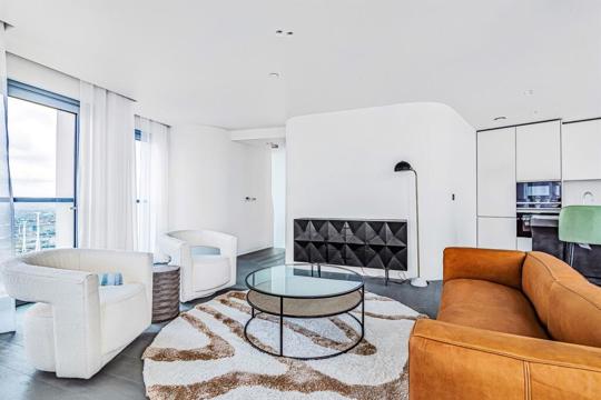 Apartments to Rent by Greenwich Peninsula at Upper Riverside, Greenwich, SE10, living kitchen area