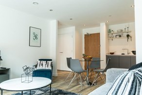 Apartments to Rent by Savills at The Astley, Manchester, M1, living kitchen dining area