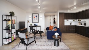 Apartments to Rent by Related Argent at Author, King's Cross, Camden, N1, living kitchen area
