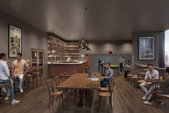 Apartments to Rent by Savills at One Eastside, Birmingham, B7, residents club house CGI