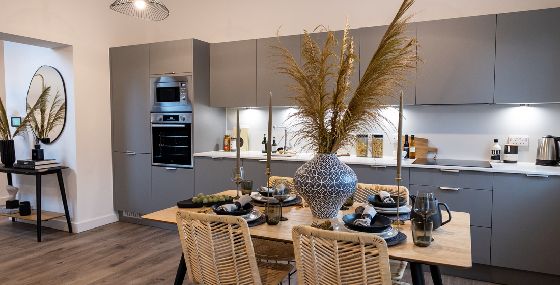 Apartments to Rent by Populo Living at The Didsbury, Newham, E6, kitchen dining area