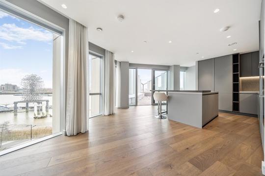 Apartments to Rent by Greenwich Peninsula at Upper Riverside, Greenwich, SE10, living kitchen dining area