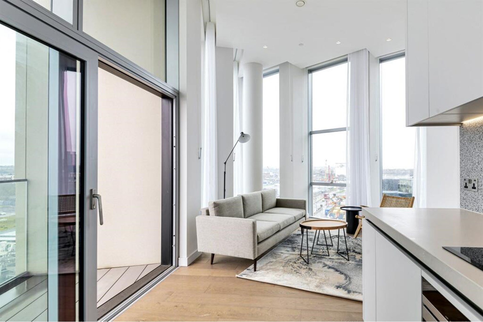 Apartments to Rent by Greenwich Peninsula at Upper Riverside, Greenwich, SE10, kitchen living area