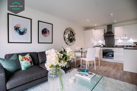 Apartments to Rent by Simple Life, The Alder, 2 bedroom apartment, living kitchen dining area