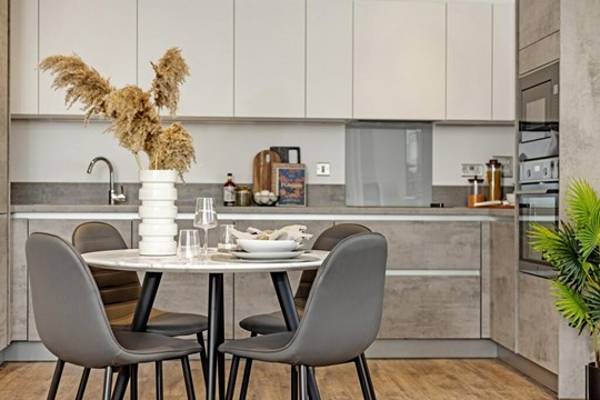Apartments to Rent by Simple Life London in Fresh Wharf, Barking, IG11, The Moorhen kitchen dining area