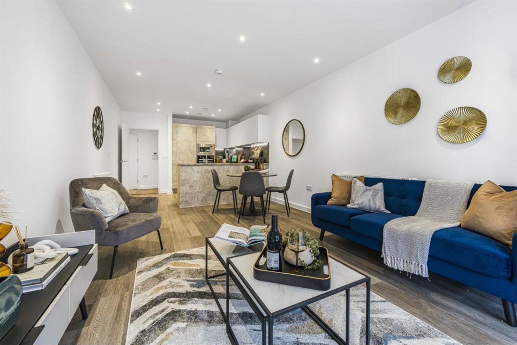 Apartments to Rent by Simple Life London in Elements, Enfield, EN3, The Copper kitchen living dining area