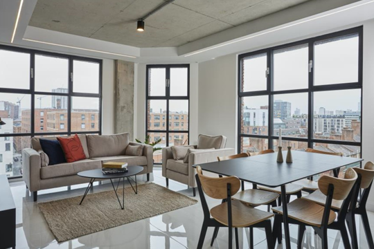 Apartments to Rent by Northern Group at One Silk Street, Manchester, M4, living area