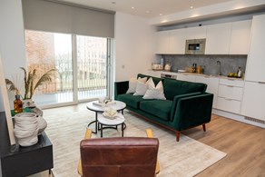 Apartments to Rent by Populo Living at The Brickyard, Newham, E6, living kitchen area