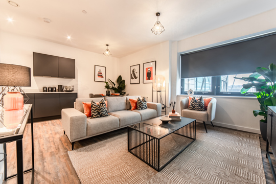 Apartments to Rent by Centrick at Iron Yard, Sheffield, S1, living kitchen dining area