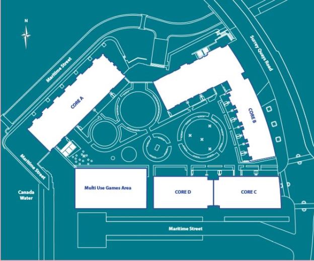 Apartments to Rent by Folio at Porter's Edge, Southwark, SE16, development site plan