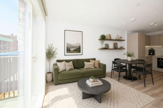 Apartments to Rent by Berkeley Living at Refinery Square, Slough, Berkshire, SL1, living kitchen dining area