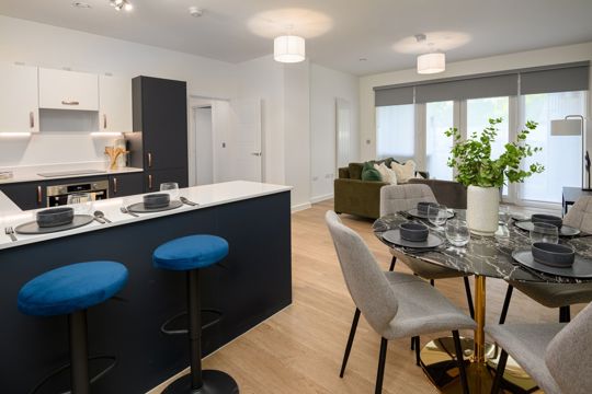 Apartments to Rent by CompassRock International in Walton Court, Walton-on-Thames, Surrey, KT12, kitchen dining area