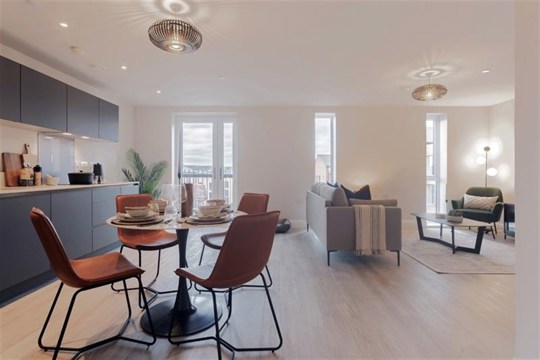 Apartments and Houses to Rent by Casa at Moda at Casa, Abbey Court, Leeds, LS5, living kitchen dining area