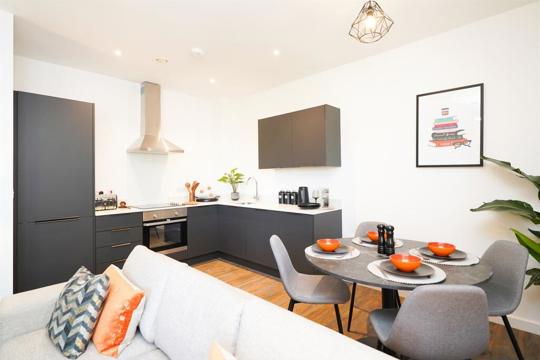 Apartments to Rent by Centrick at Iron Yard, Sheffield, S1, living kitchen dining area