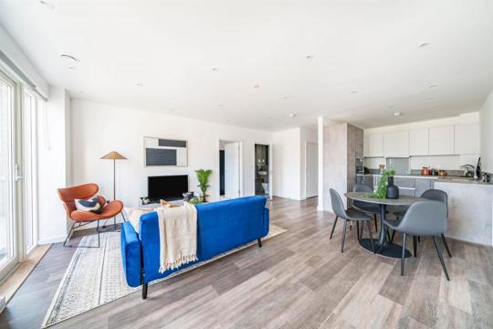 Apartments to Rent by Simple Life London in Ark Soane, Ealing, W3, The Amber kitchen living dining area