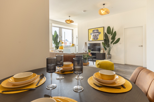 Apartments to Rent by Centrick in The Saxons, Leicester, LE1, dining area