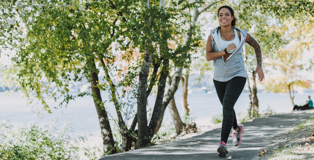 Lady Running For Fitness